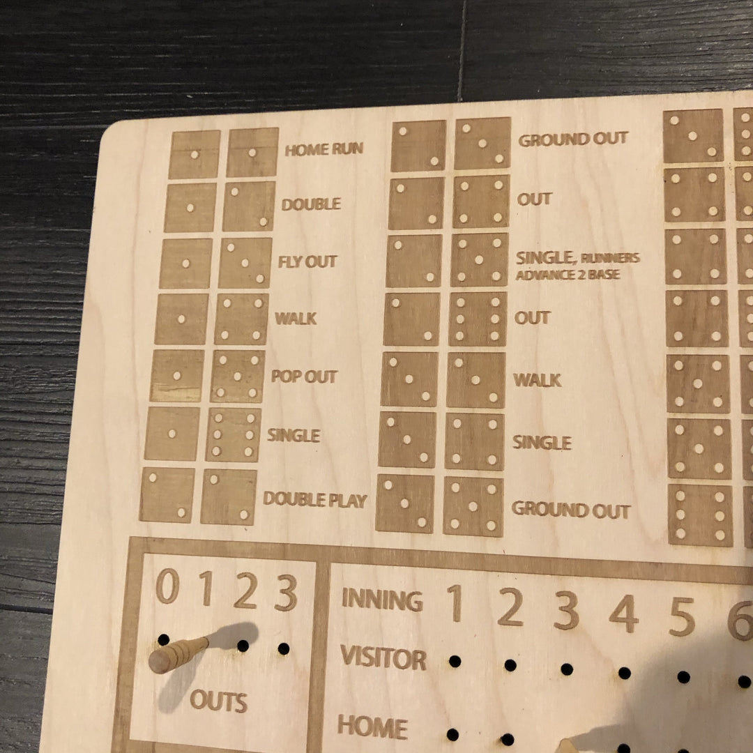 Wood Baseball Dice Game Customizable With YourTeam - CCHobby